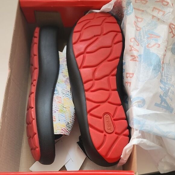 Wolky rainbow zebra Rio leather sandals womens 41 nib shoes colorful comfort new - Picture 5 of 8